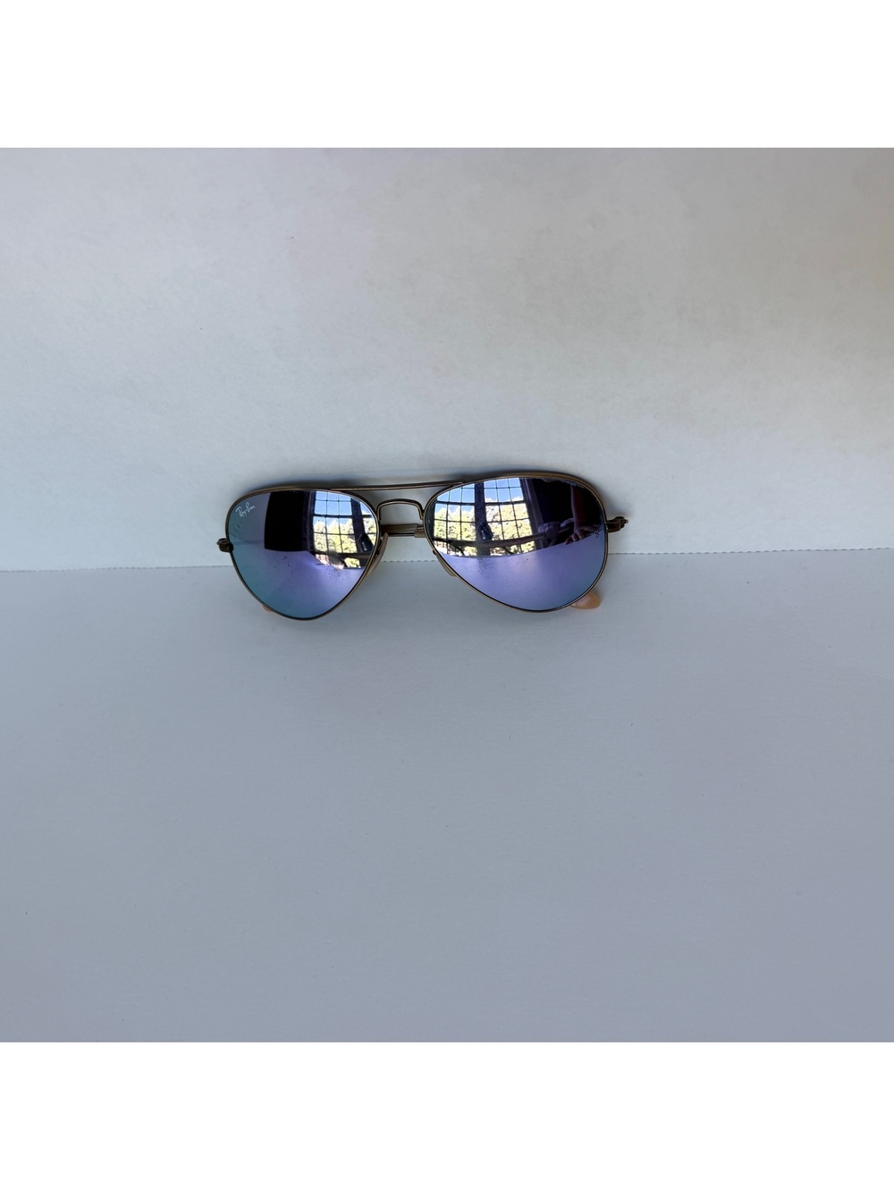 Ray Ban 51mm Aviator Purple Lense Sunglasses